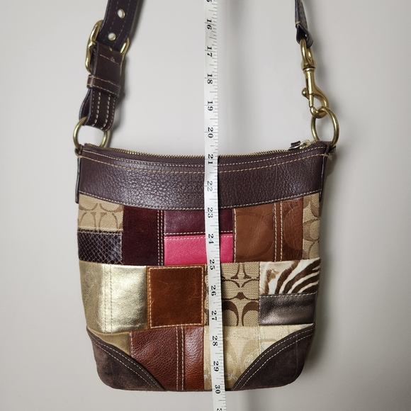 Coach Limited Edition Patchwork Crossbody Bag Mixed Leathers Authentic - Picture 14 of 16